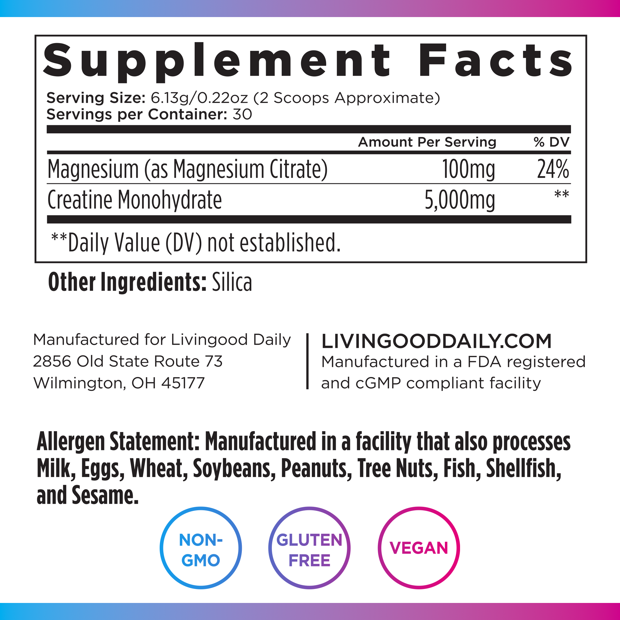 Livingood Daily Creatine + Magnesium Starter Offer