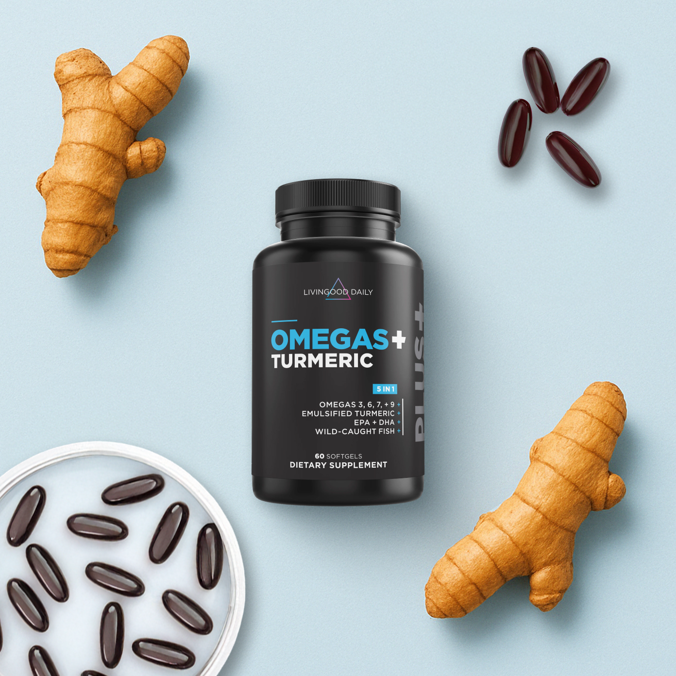 Livingood Daily Omegas + Turmeric (2-Pack)