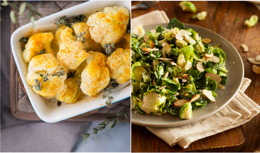 Roasted Cauliflower & Brussels Sprouts Salad