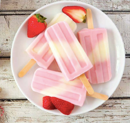 Strawberries & Cream Popsicles