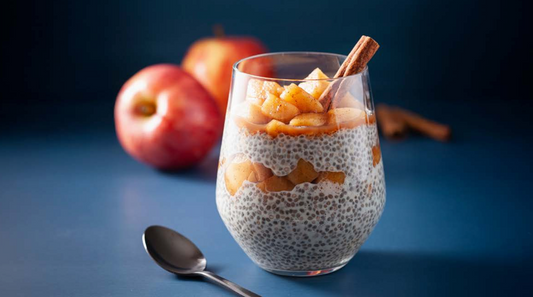 Spiced Seed Pudding with Stewed Apples