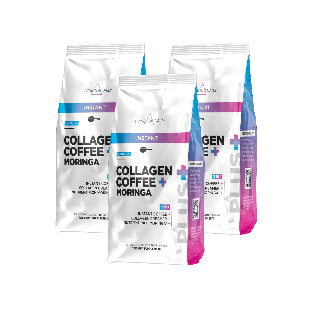 Livingood Daily Instant Vanilla Collagen Coffee + Moringa