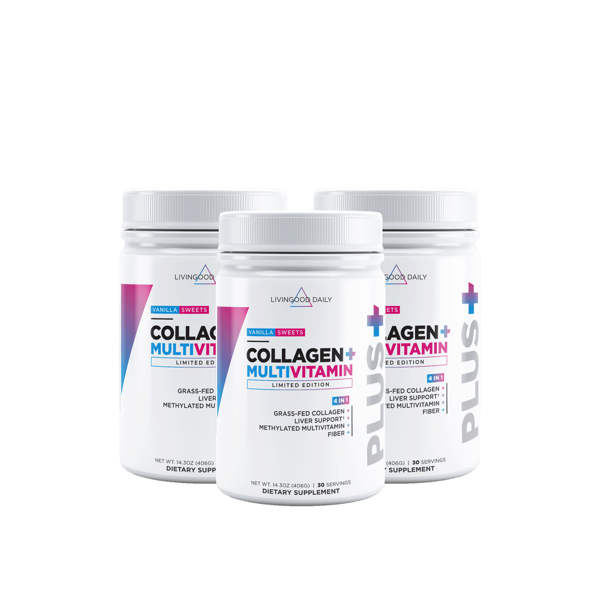 Livingood Daily Collagen + Multi (Vanilla Sweets) 3-Pack