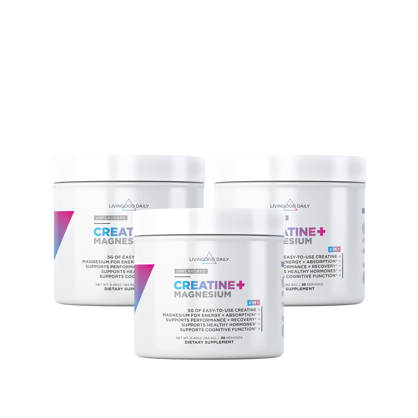 Livingood Daily Creatine + Magnesium (3-Pack)