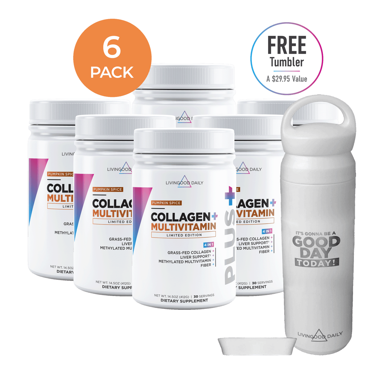Livingood Daily Collagen + Multivitamin (Pumpkin Spice) 6-Pack