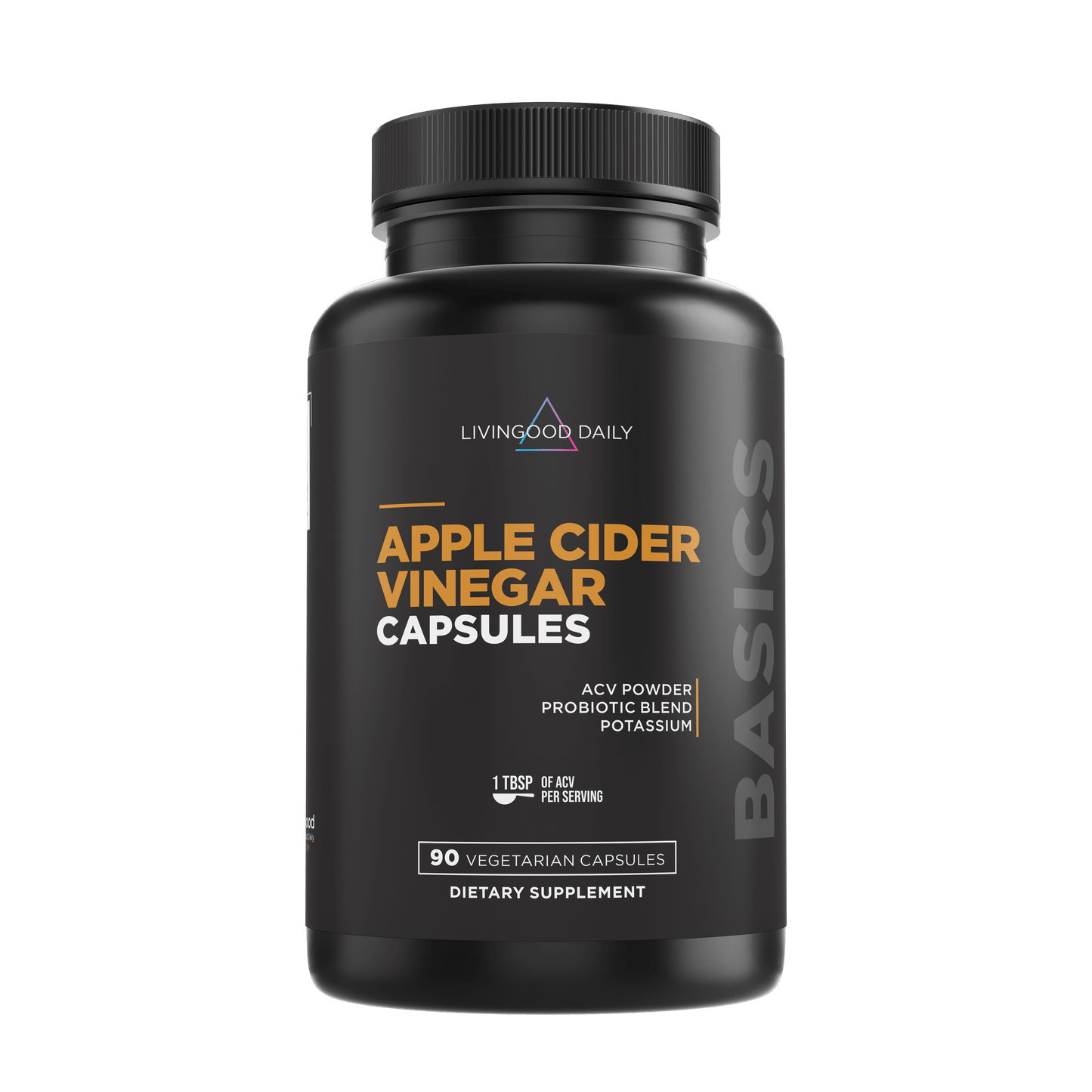 Livingood Daily Basics Apple Cider Vinegar Capsules Dietary Supplement Bottle