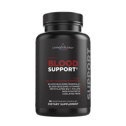 Livingood Daily Blood Support dietary supplement bottle