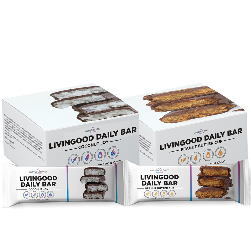 Livingood Daily Coconut Joy and Peanut Butter Cup Bars Bundle