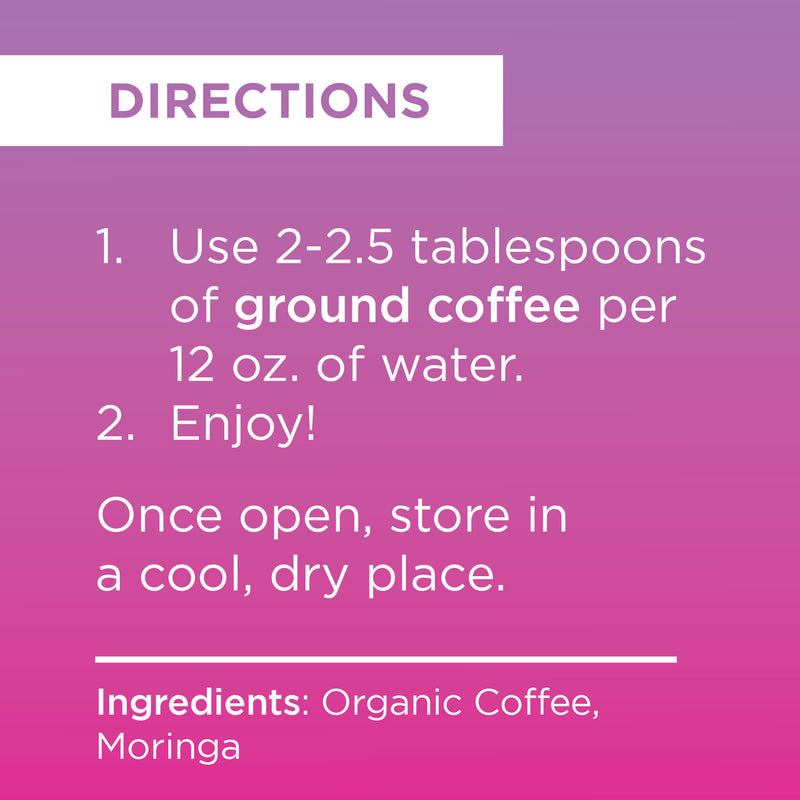 Livingood Daily Coffee + Moringa Ground Swiss Water Decaf