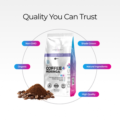 Livingood Daily Coffee + Moringa Ground Swiss Water Decaf