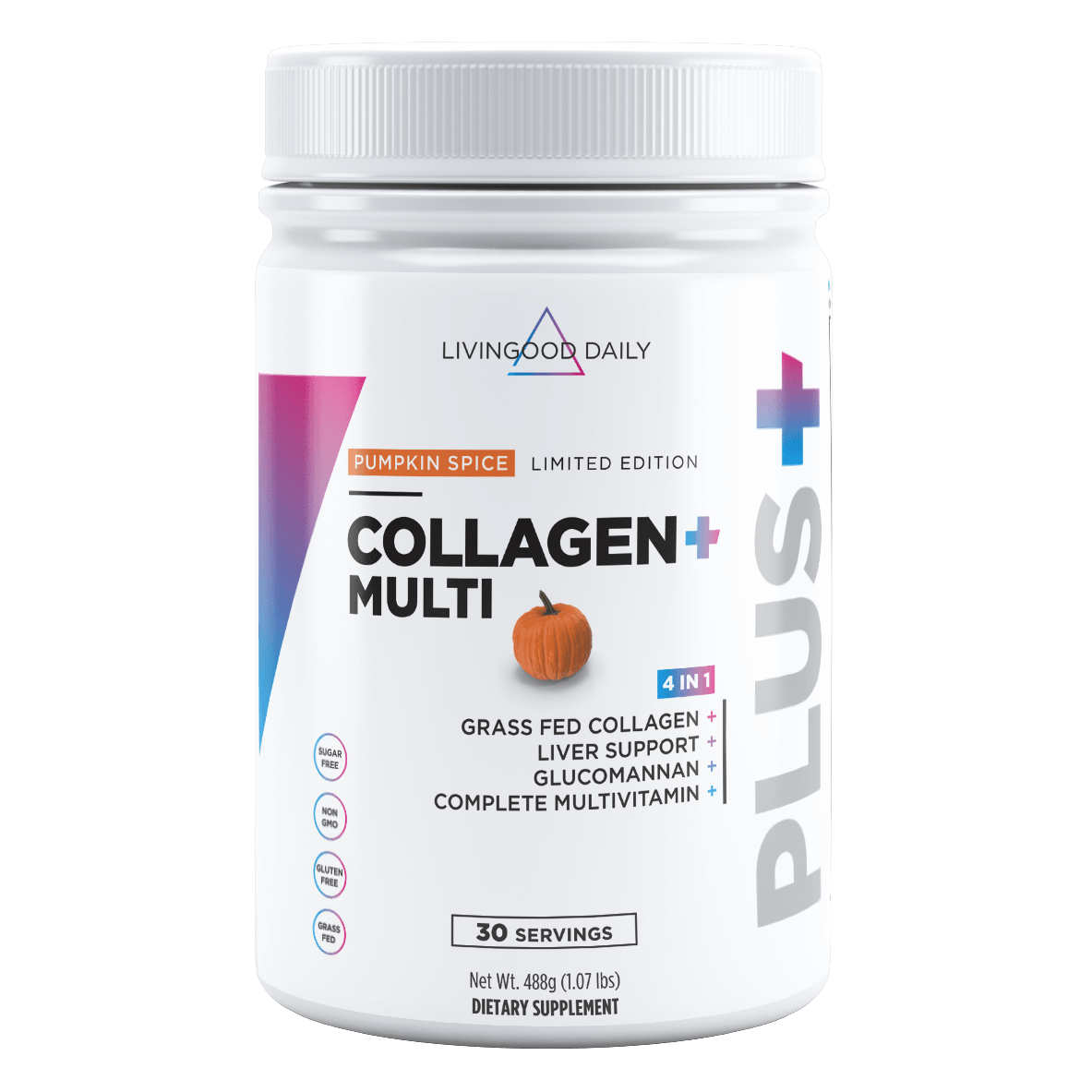 Pumpkin Spice Collagen Multi Dietary Supplement Grass Fed Glucomannan Multivitamin Limited Edition