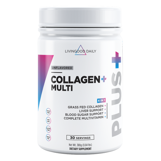 LivingGood Daily Collagen Multi Plus dietary supplement unflavored grass-fed liver support blood sugar multivitamin