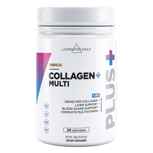 LivingGood Daily Collagen Multi Plus Vanilla Dietary Supplement Jar