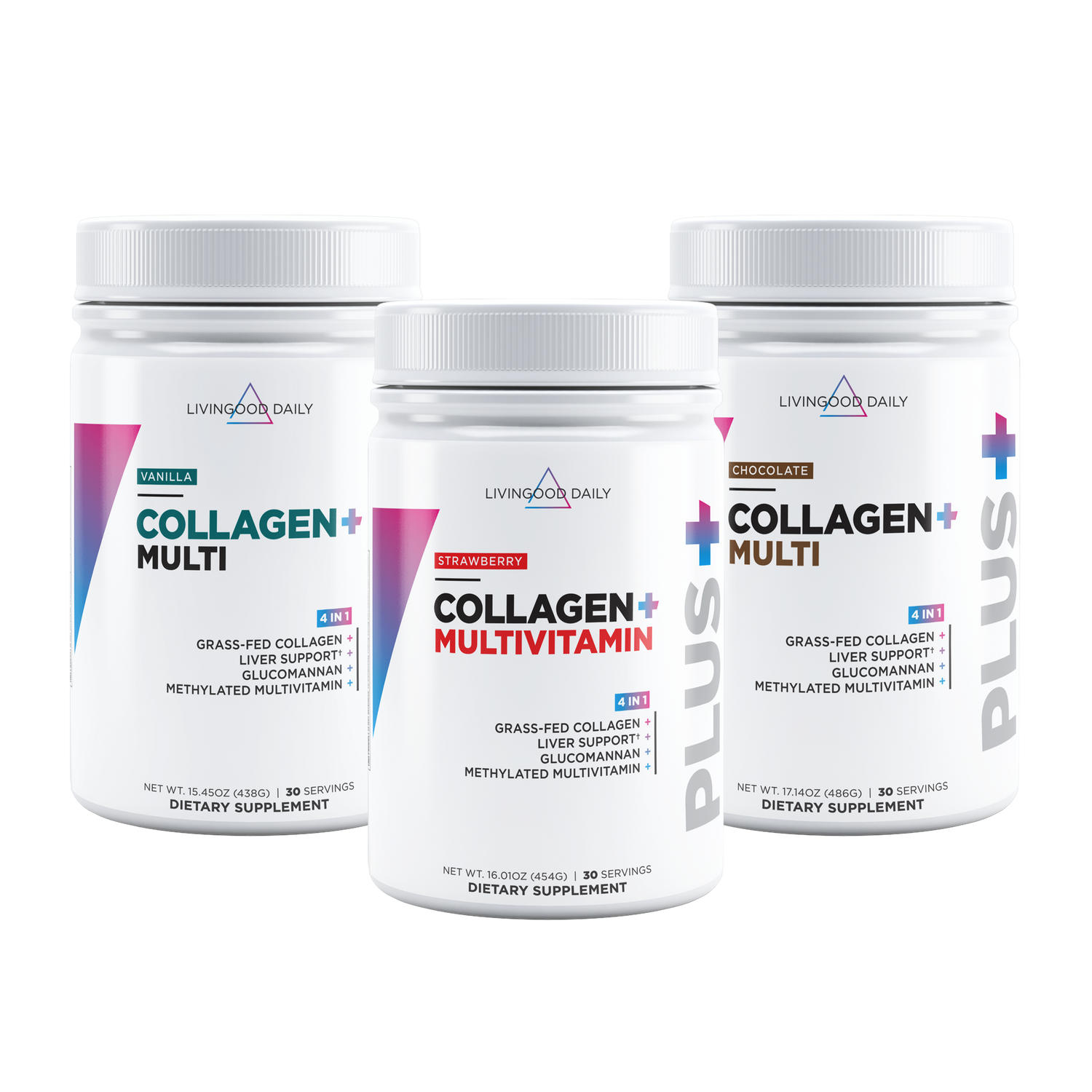 Livingood Daily Collagen + Multi 3-Pack Bundle