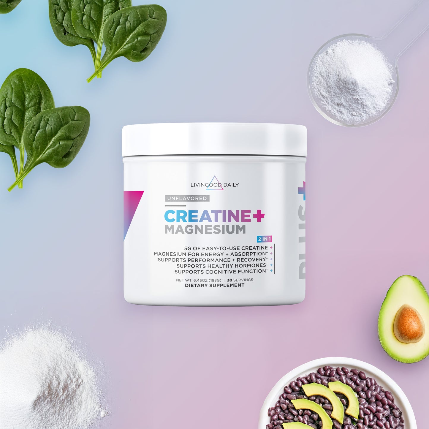 Livingood Daily Creatine + Magnesium (2 Pack)