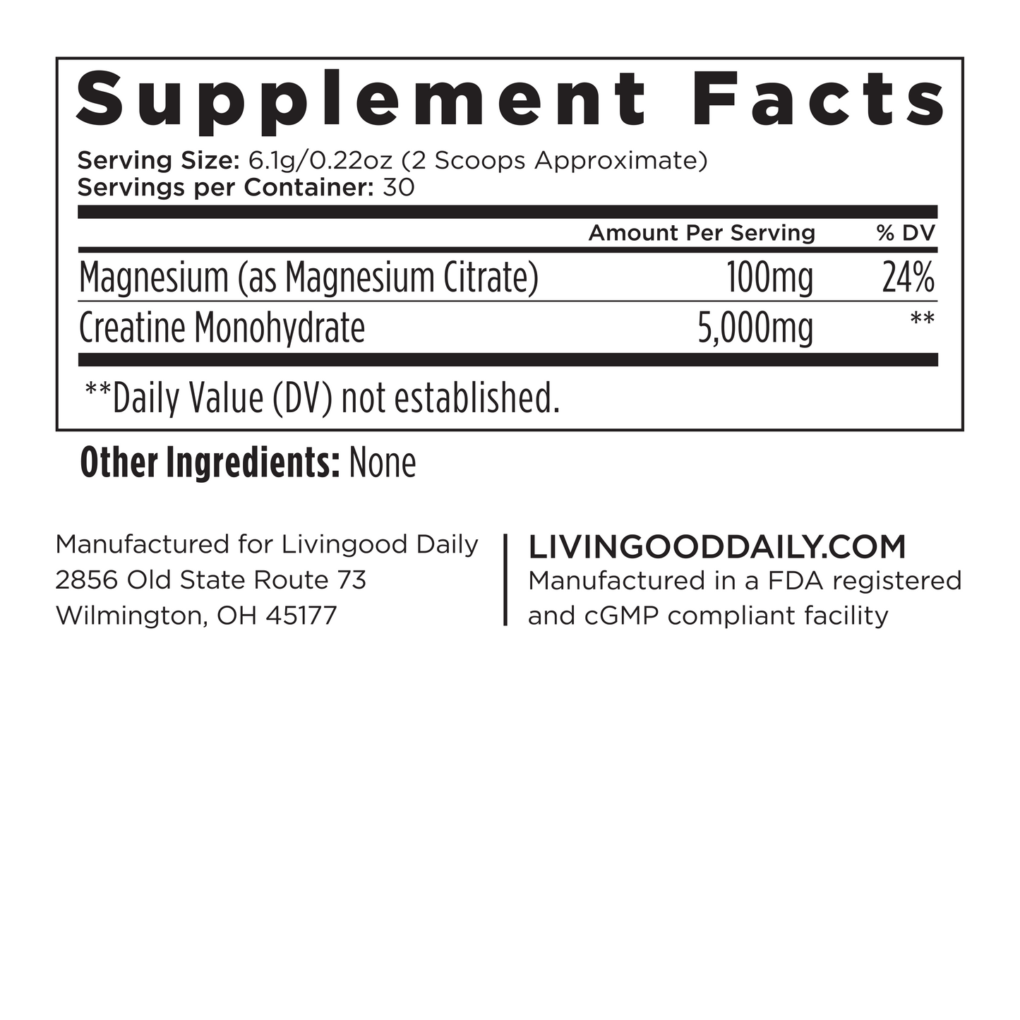 Livingood Daily Creatine + Magnesium