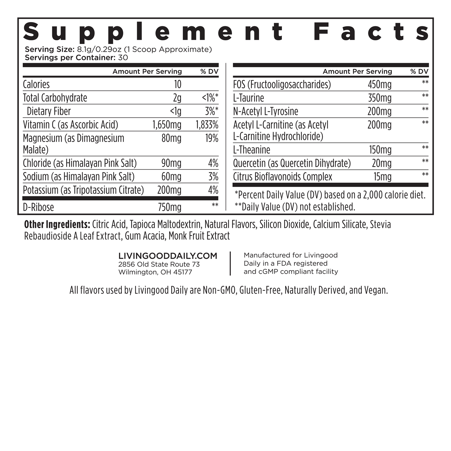 Livingood Daily Electrolytes + Energyze (Lemon Lime)