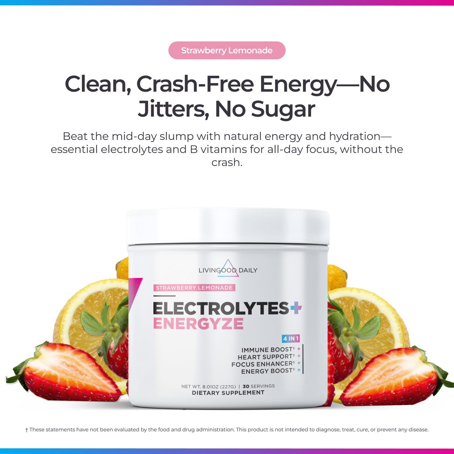 Livingood Daily Electrolytes + Energyze (Strawberry Lemonade)