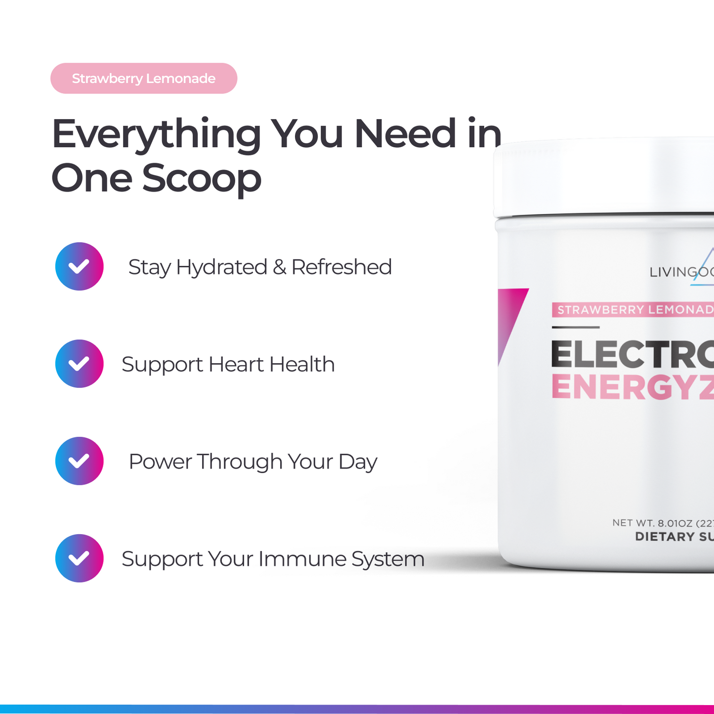 Livingood Daily Electrolytes + Energyze (Strawberry Lemonade)