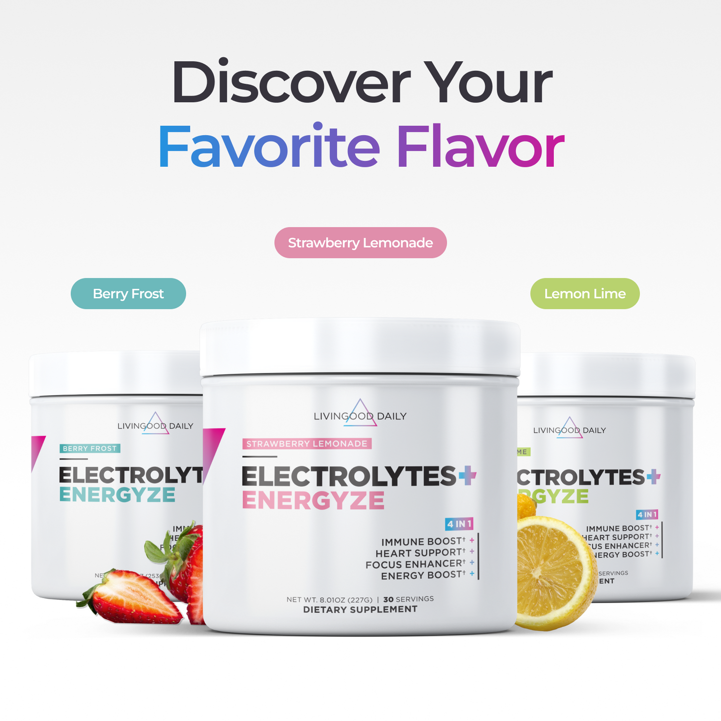 Livingood Daily Electrolytes + Energyze (Strawberry Lemonade)