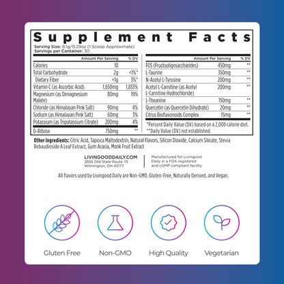 Livingood Daily Electrolytes + Energyze (Lemon Lime)