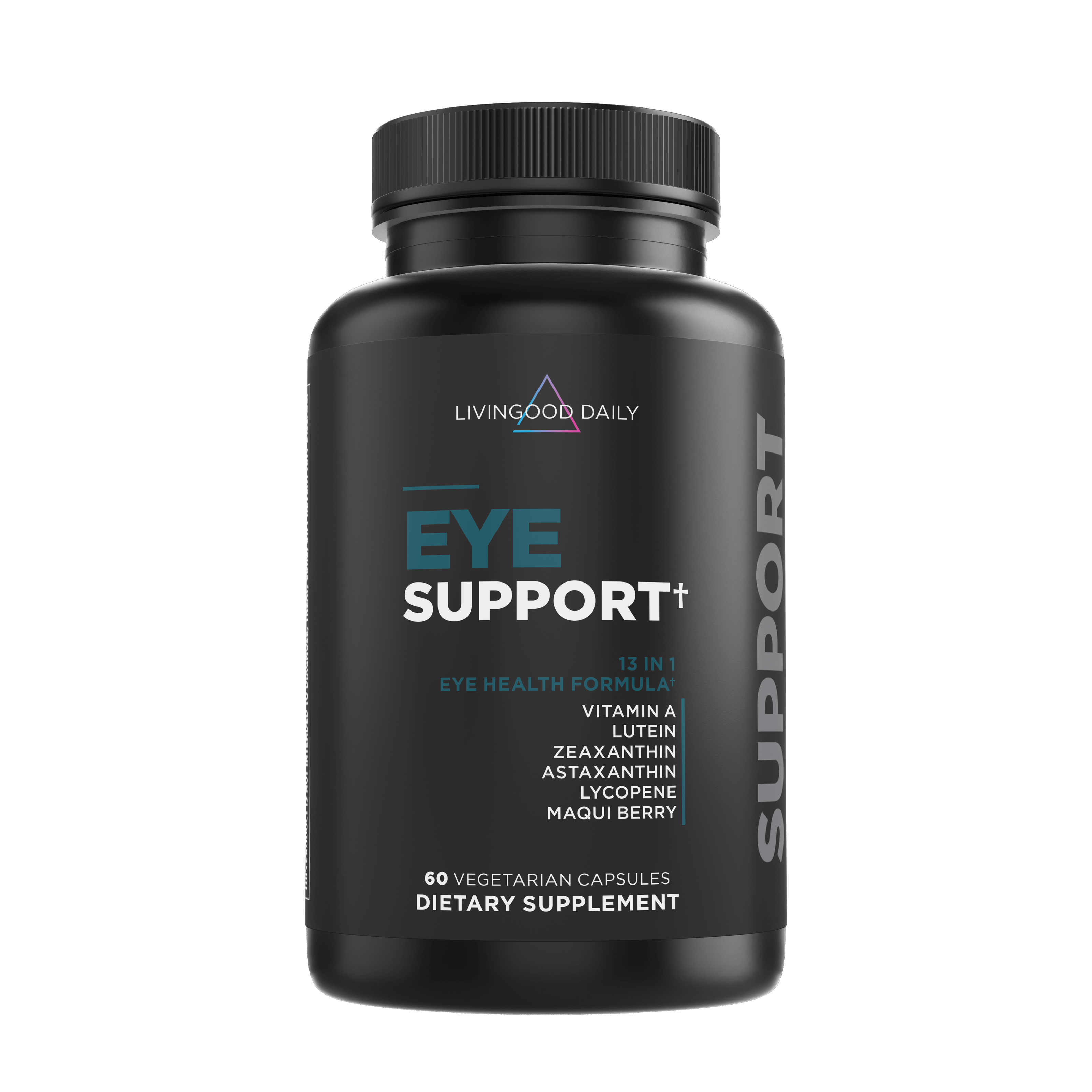 LivingGood Daily Eye Support supplement bottle with vitamins and antioxidants for eye health