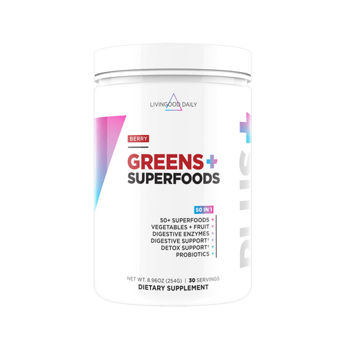Greens Superfoods supplement berry flavor jar