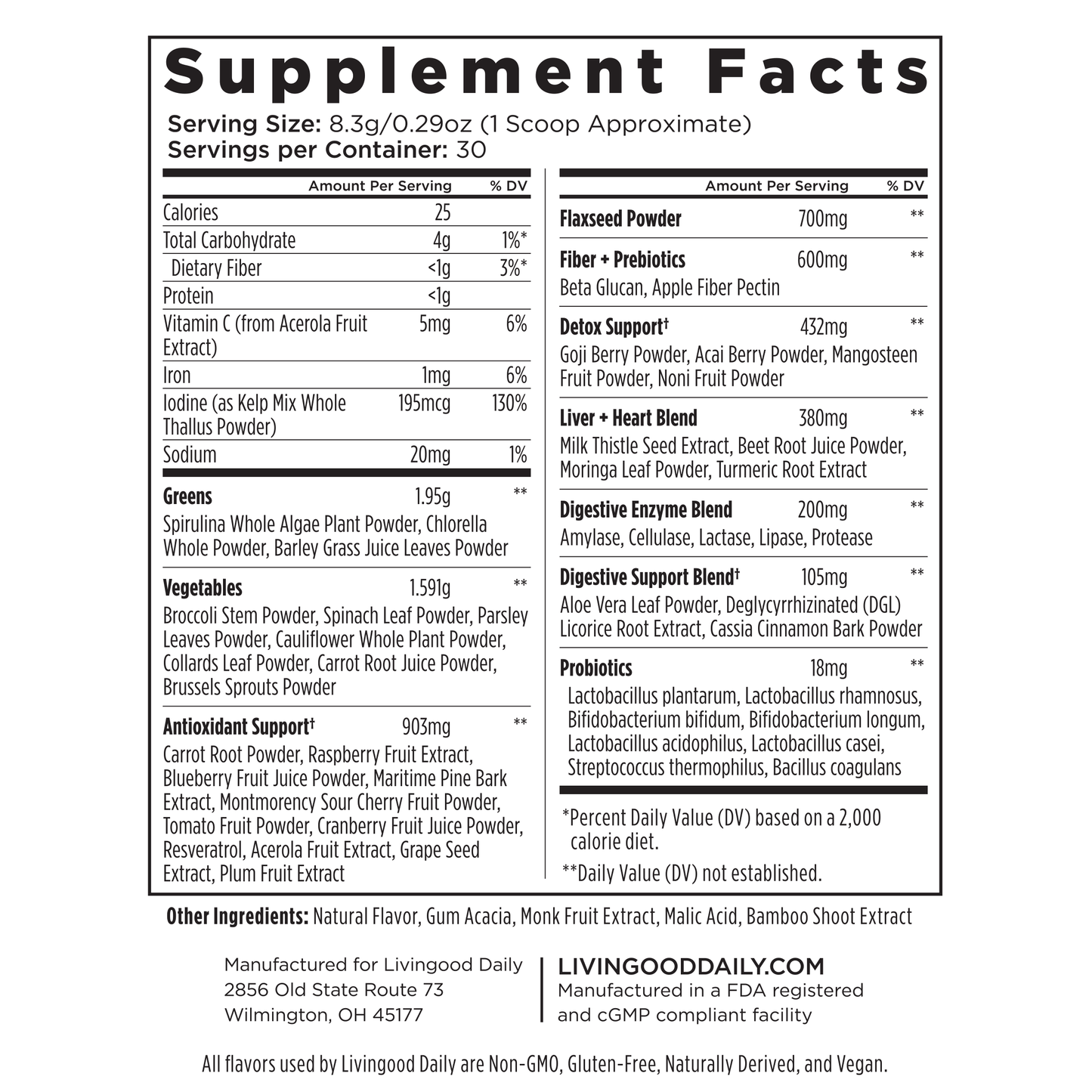 Livingood Daily Greens + Superfoods (Berry)