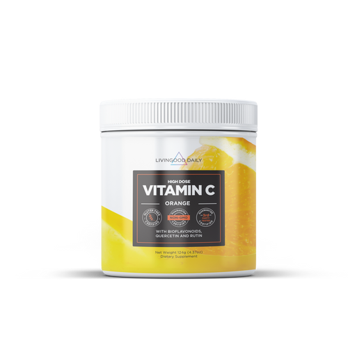 LivingGood Daily High Dose Vitamin C Orange Flavor Dietary Supplement Jar