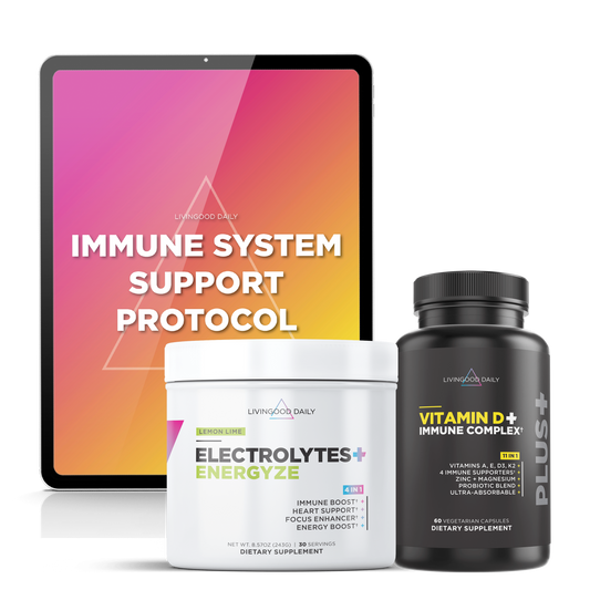 immune support supplements, electrolytes powder, vitamin D plus immune complex, dietary supplements, health protocol guide