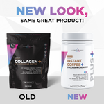 New look same great product, Livingood Daily collagen coffee and instant coffee collagen creamer packaging rebranding.