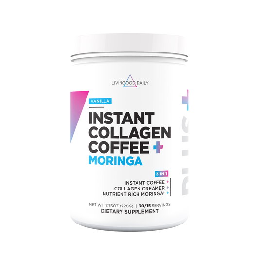 Livingood Daily Instant Vanilla Collagen Coffee + Moringa