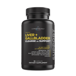 Liver and gallbladder support dietary supplement bottle with ingredients listed