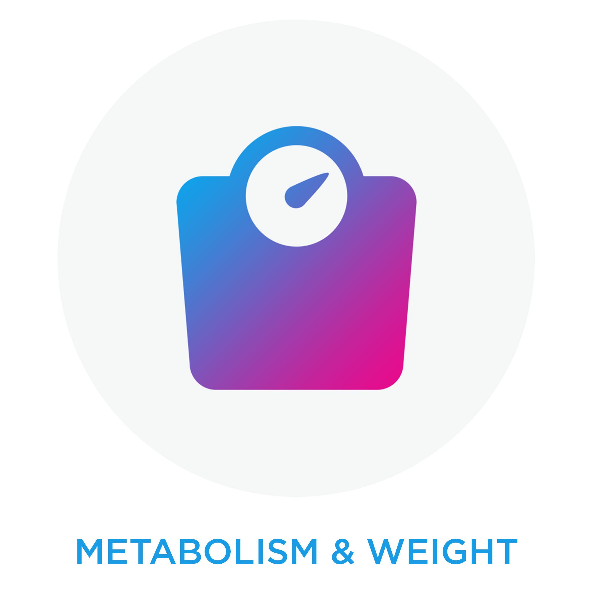 Scale icon to represent metabolism and weight category of products