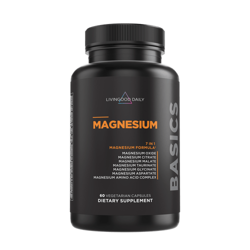 LivingGood Daily Magnesium 7 in 1 supplement bottle