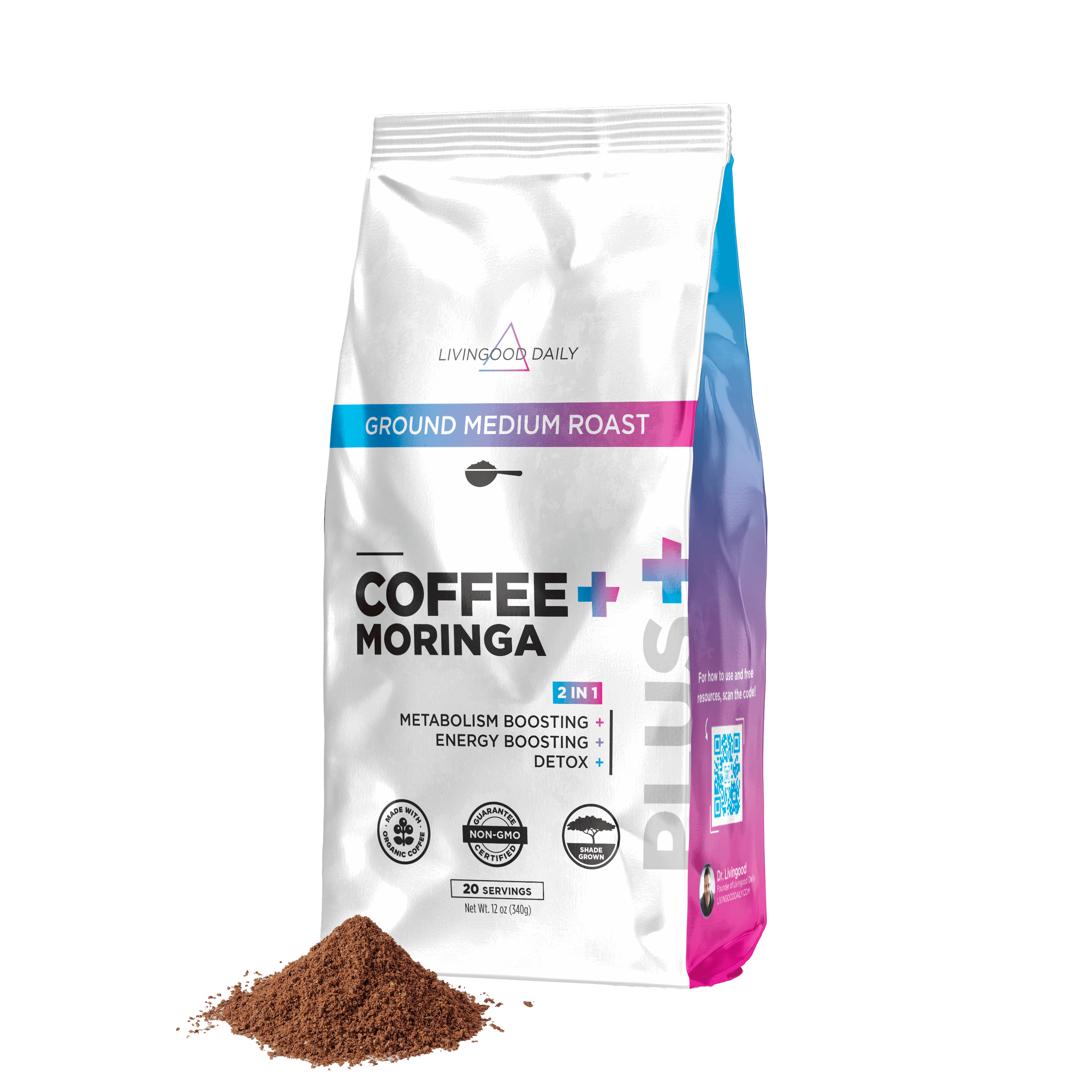 Livingood Daily Coffee + Moringa Ground Medium Roast