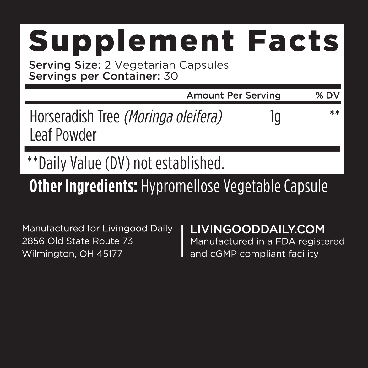 Livingood Daily Moringa Capsules (3-Pack)