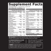 Nutritional supplement facts label showing vitamin and mineral content for vegetarian capsules