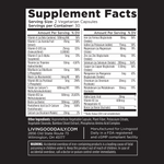 Nutritional supplement facts label showing vitamin and mineral content for vegetarian capsules