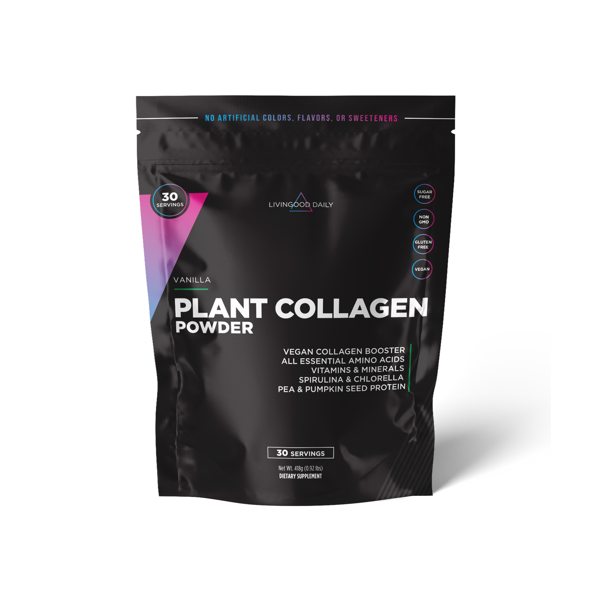 Vanilla Plant Collagen Powder Dietary Supplement Packaging