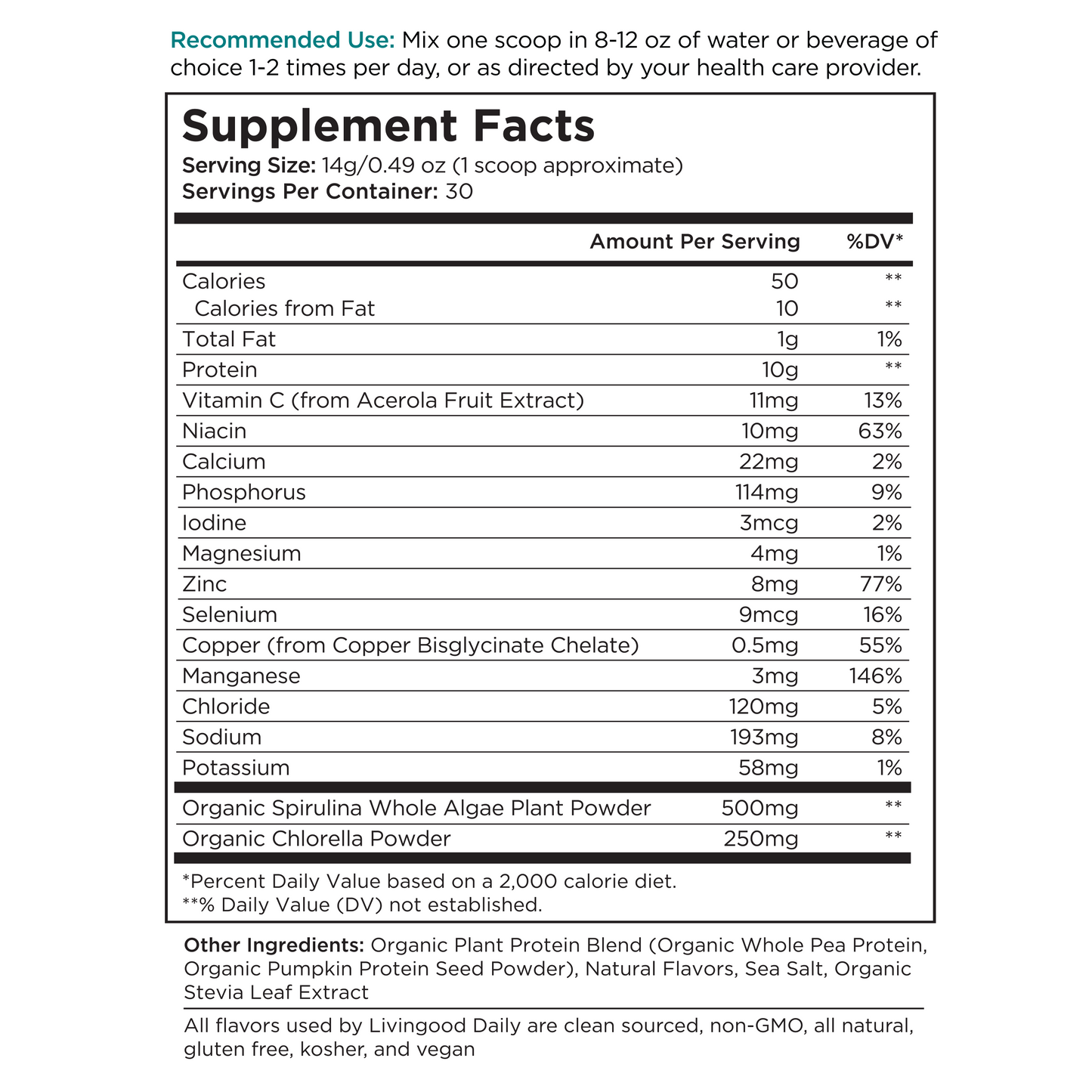 Livingood Daily Plant Collagen + Greens (Vanilla)