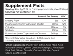 Supplement Facts Label Nutrition Information Serving Size Dietary Fiber Magnesium Sodium Potassium Ingredients