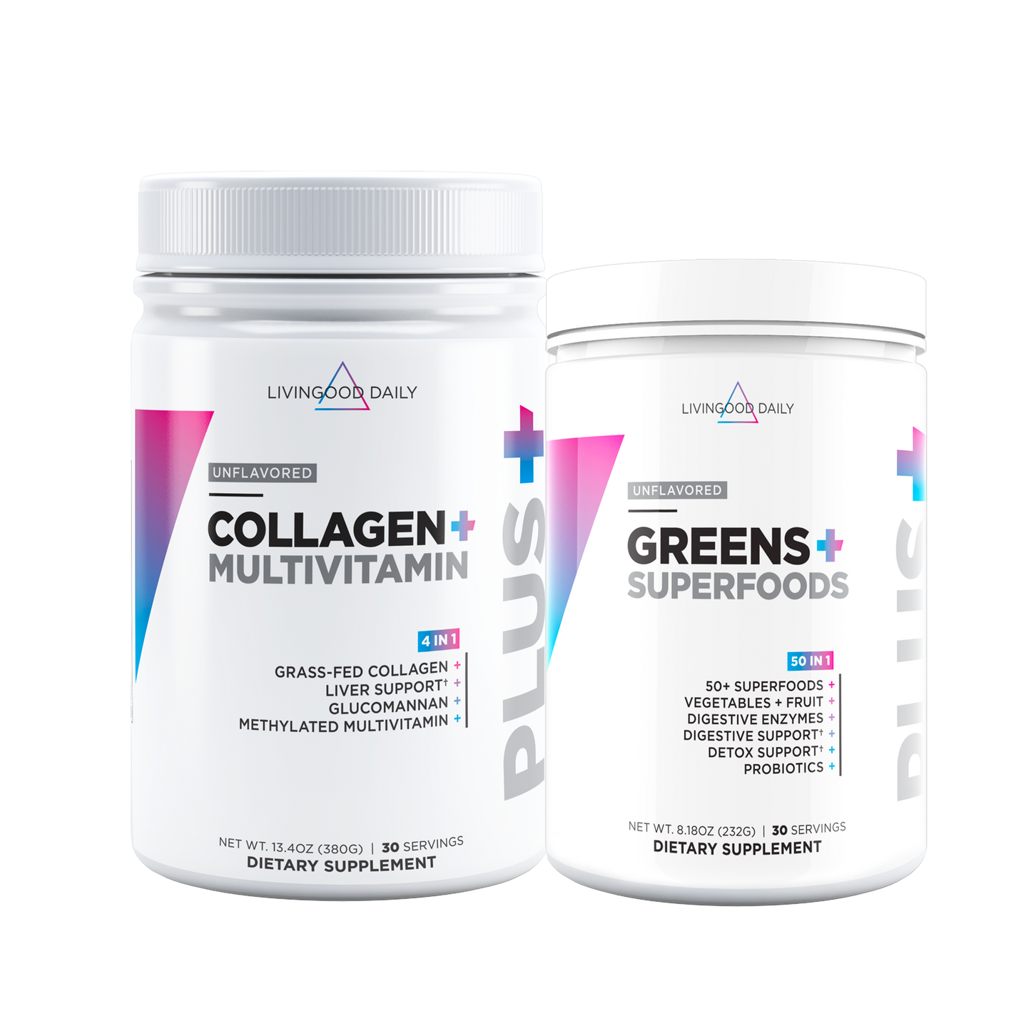 Livingood Daily Unflavored Collagen & Greens Bundle