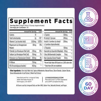 Livingood Daily Electrolytes + Energyze (Berry Frost)