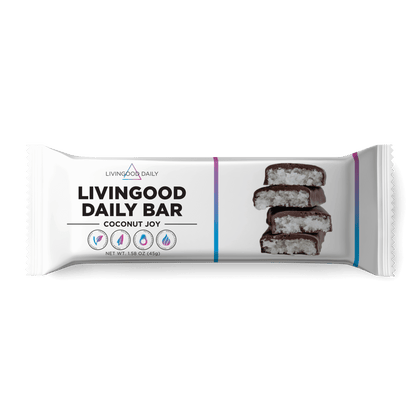 LivingGood Daily Bar Coconut Joy protein snack packaging